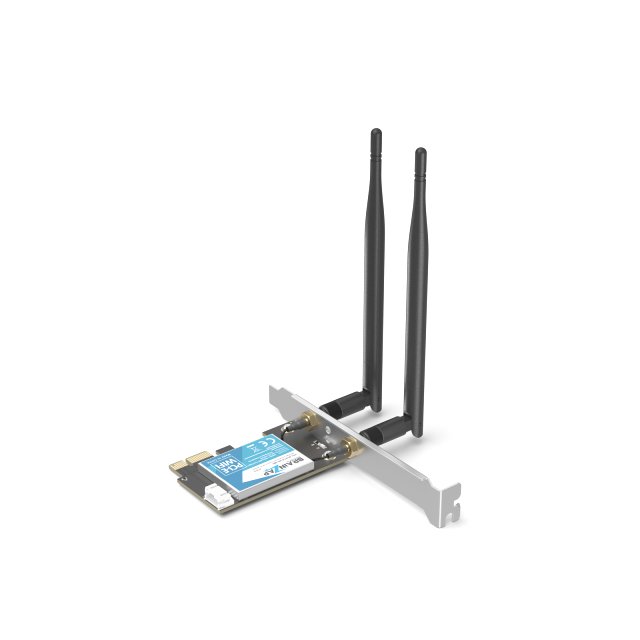 BRAINZAP 600 Mbit/s PCIe PCI-Express WLAN Karte WiFi 2,4/5 GHz Dual-Band Netzwerkkarte PC 802.11ac/b/g/n Bluetooth 4.0