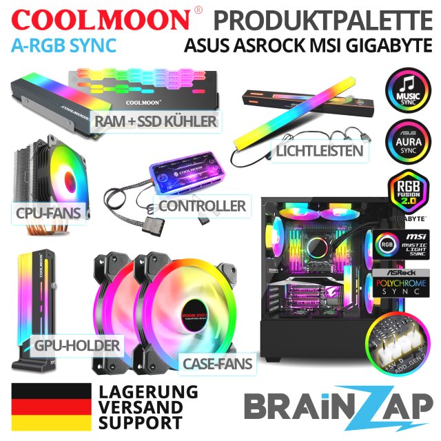 COOLMOON RGB Controller - für Gehäuse Lüfter Case Fan - incl. Fernbedienung